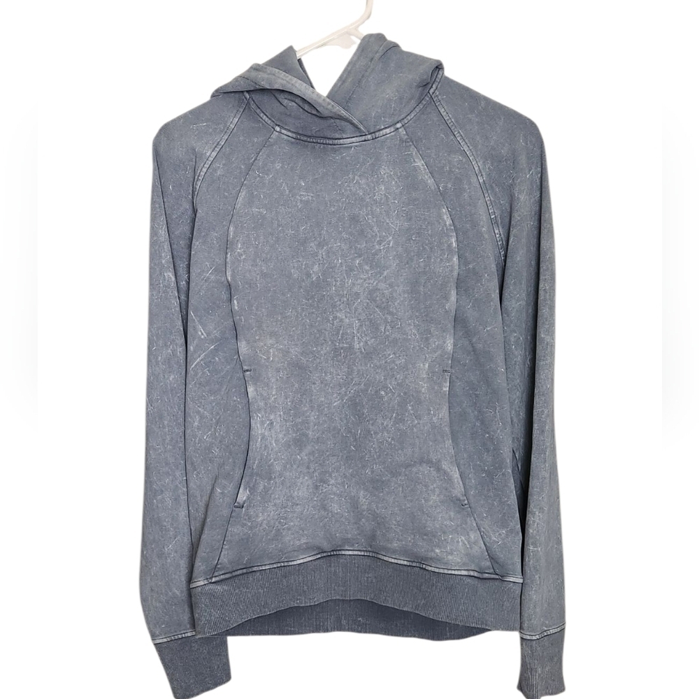Lululemon Scuba Pullover Hoodie Sweatshirt Washed Blue Charcoal Women’s Size 6